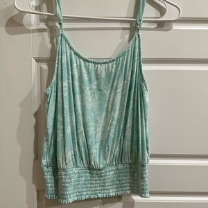 teal floral summer top. size medium